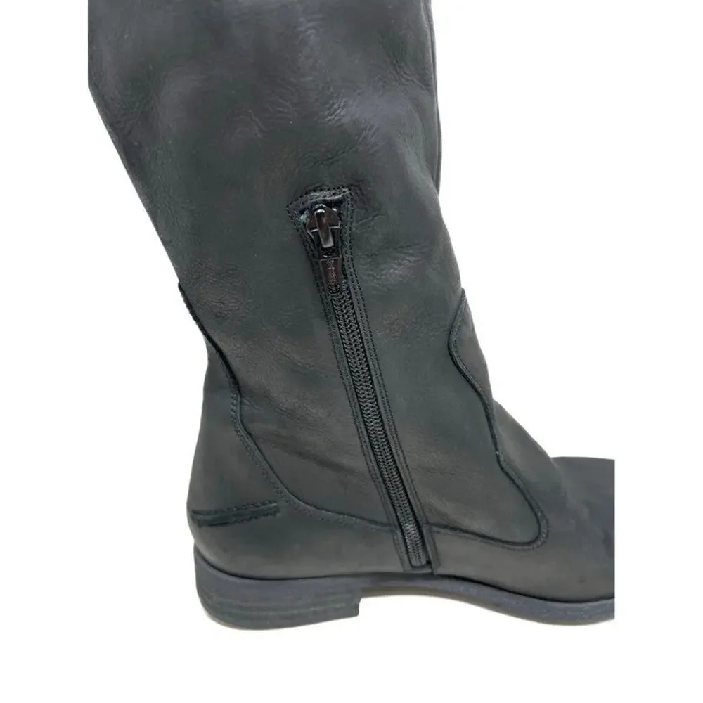 Free People Leather Brenna Black Over The Knee Boots EU 36/US 6